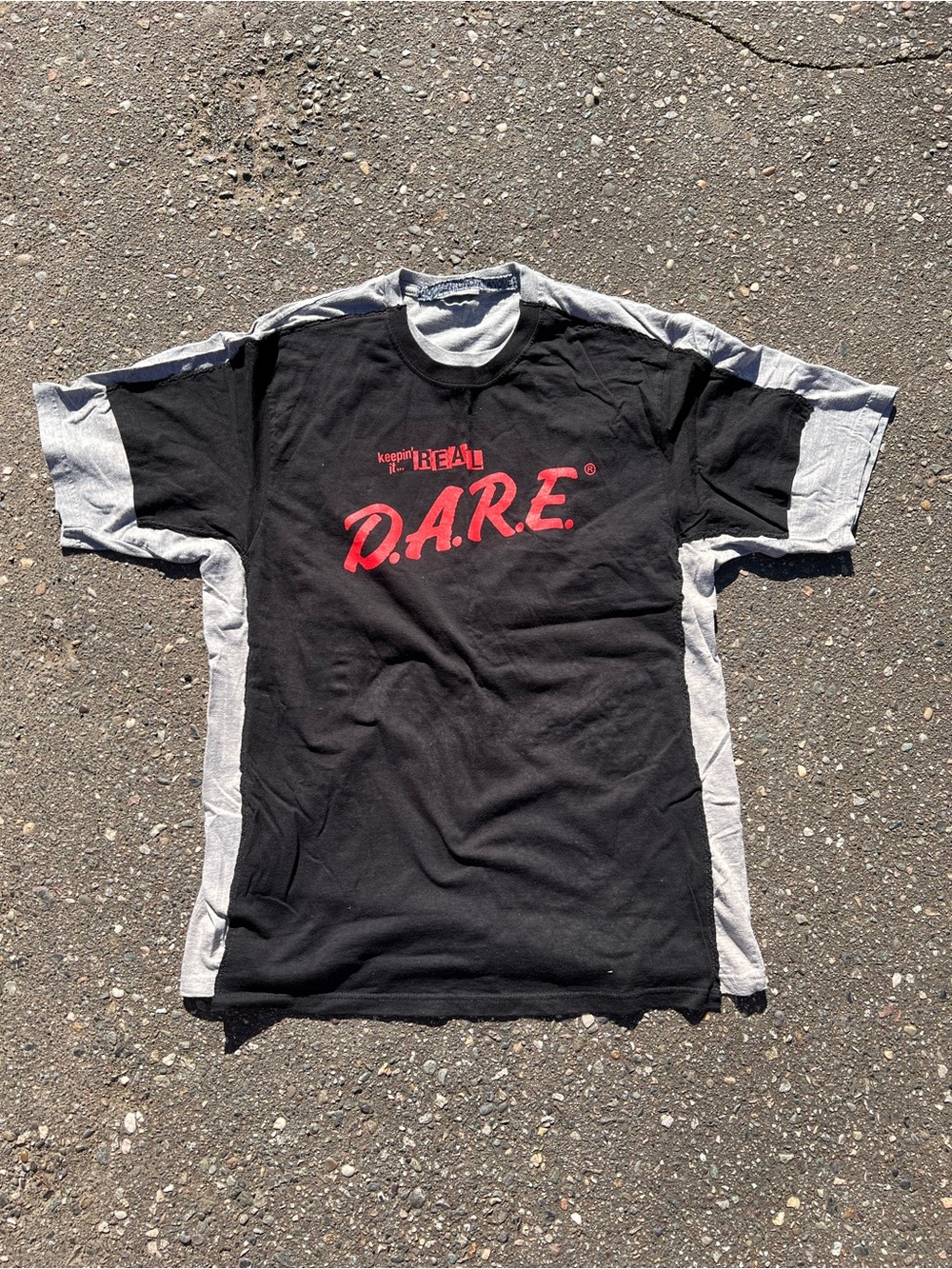 NovocentoNovantanove layered "Dare stencil patchwork t-shirt